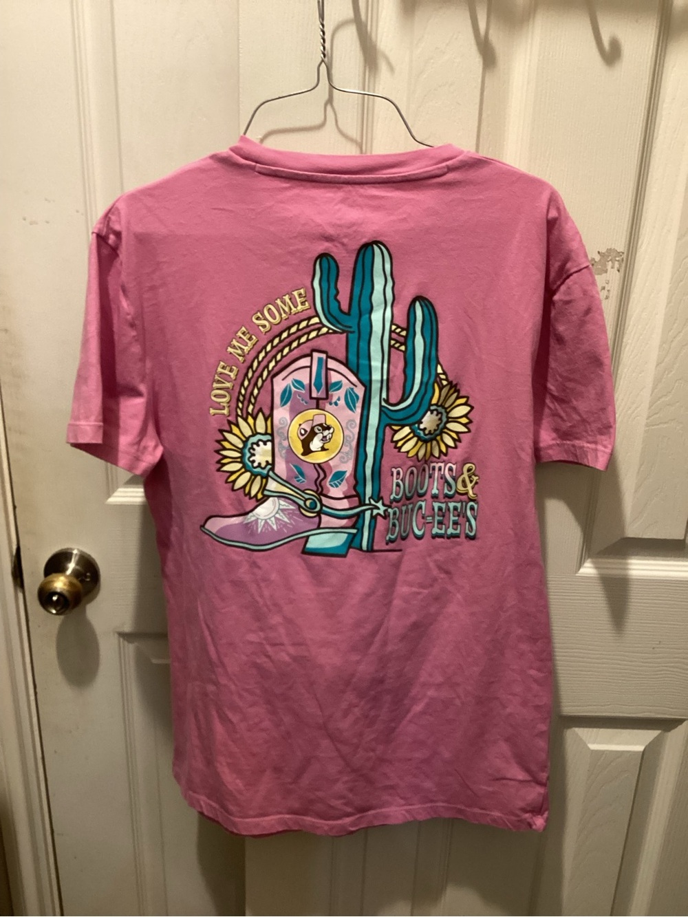 Pink Graphic Short Sleeve Tee with Sunflower Mascot - Picture 3 of 3